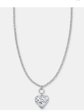 NWT INC International Concepts Silver Heart Pendant Necklace with Crystals
